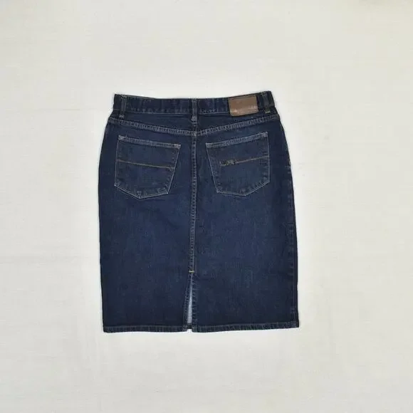 Lauren Ralph Lauren Women Straight Denim Skirt Cotton Blue Size 6 Knee Length - Picture 3 of 8